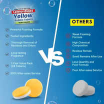 Lemon Blast Yellow Bubble Tablets – Powerful Lemon Cleaning Tablets for Toilets, Sinks & Drains